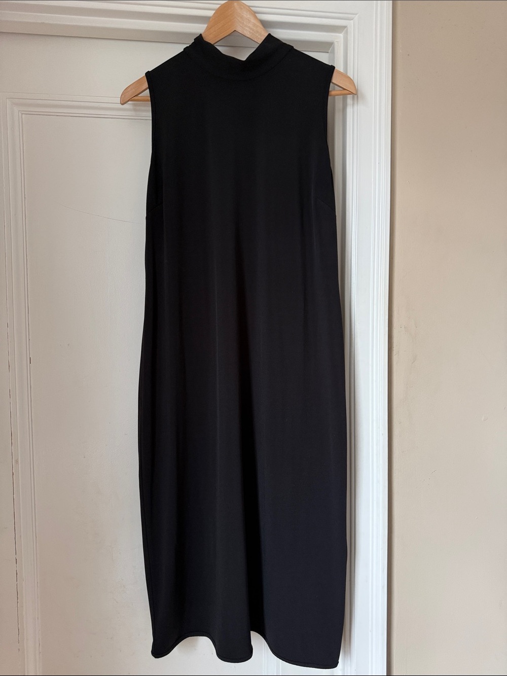 Anatomie Black Sleeveless Midi Dress with High Neck